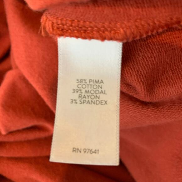 PureJill J Jill Coral Brick Stretch Dress Sz XL Wrap Tie Waist - Picture 6 of 9